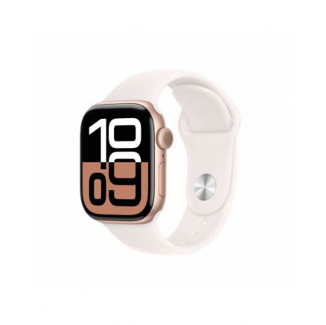 Apple Watch Series 10 GPS 42mm Rose Oro Cassa Alluminio con Cinturino Sport Rosa Fard - M/L - MWWJ3QL/A