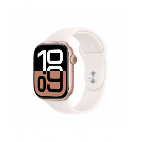 Apple Watch Series 10 GPS 46mm Rose Oro Cassa Alluminio con Cinturino Sport Rosa Fard - S/M - MWWT3QL/A